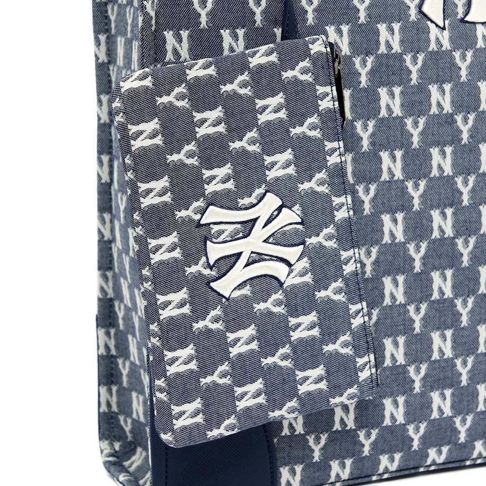 Túi MLB Monogram Jacquard Tote Bag New York Yankees Navy