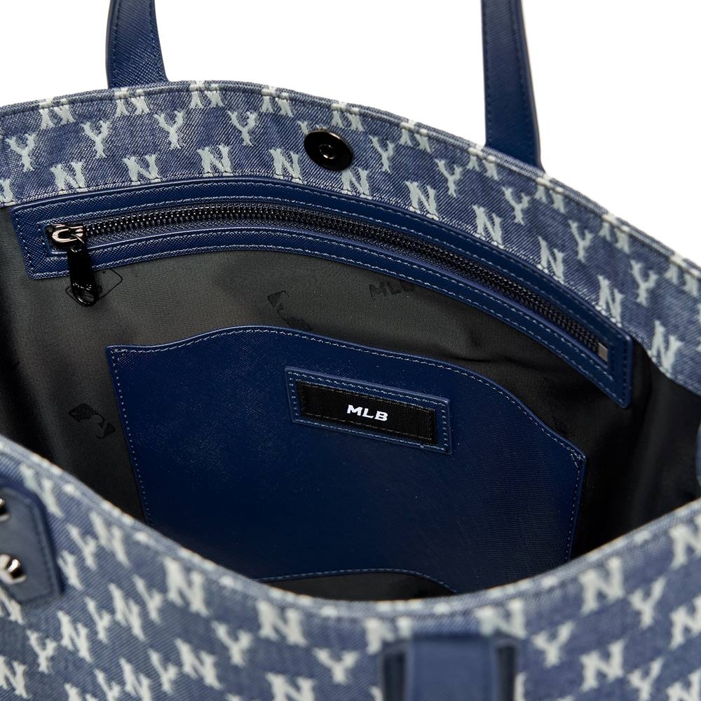Túi MLB Monogram Jacquard Tote Bag New York Yankees Navy