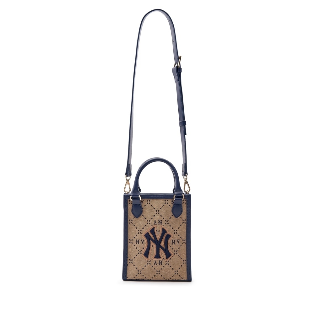Túi MLB Korea [KIDS] Diamond Monogram Phone Pouch New York Yankees Beige