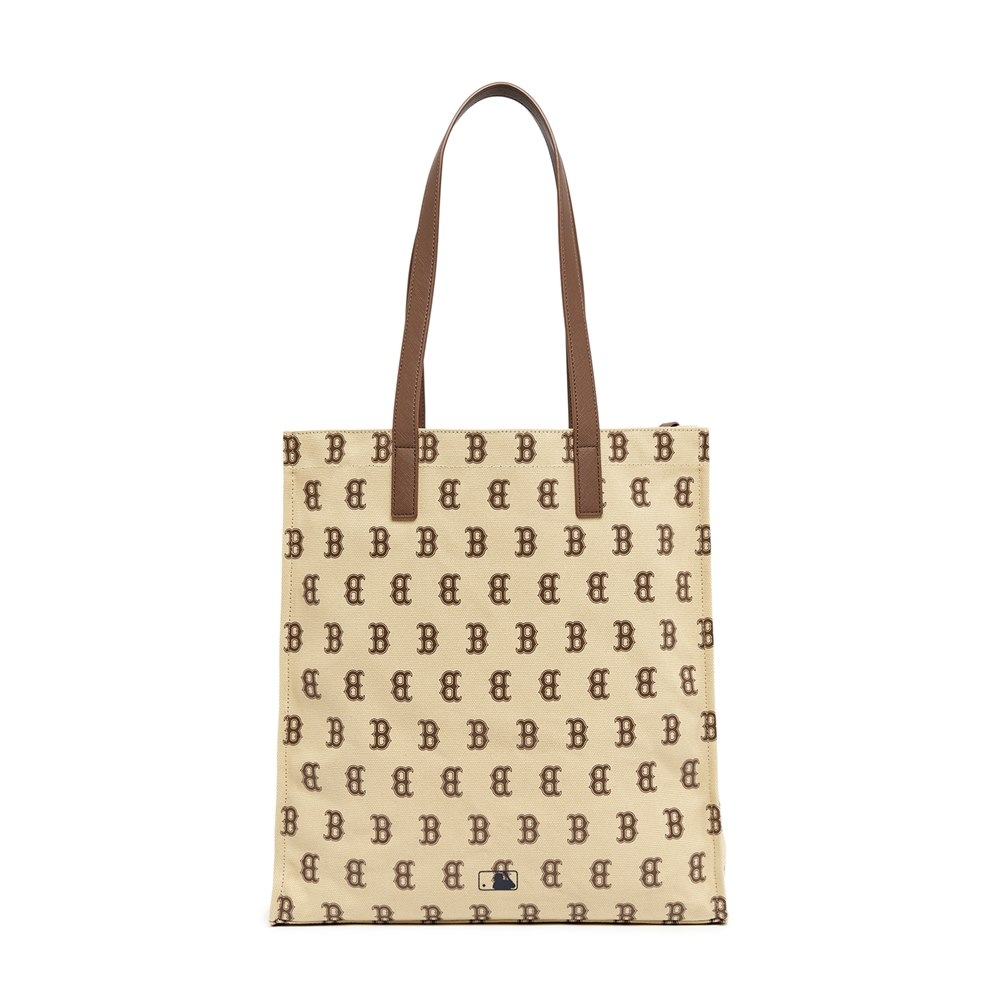 Túi MLB Monogram Tote Bag Boston Red Sox Beige
