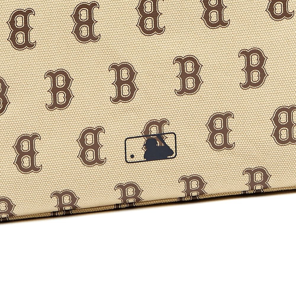 Túi MLB Monogram Tote Bag Boston Red Sox Beige