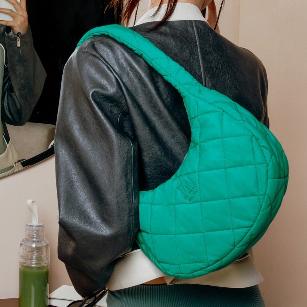 Túi MLB Korea Quilted Hobo Bag Medium LA Dodgers L.Green