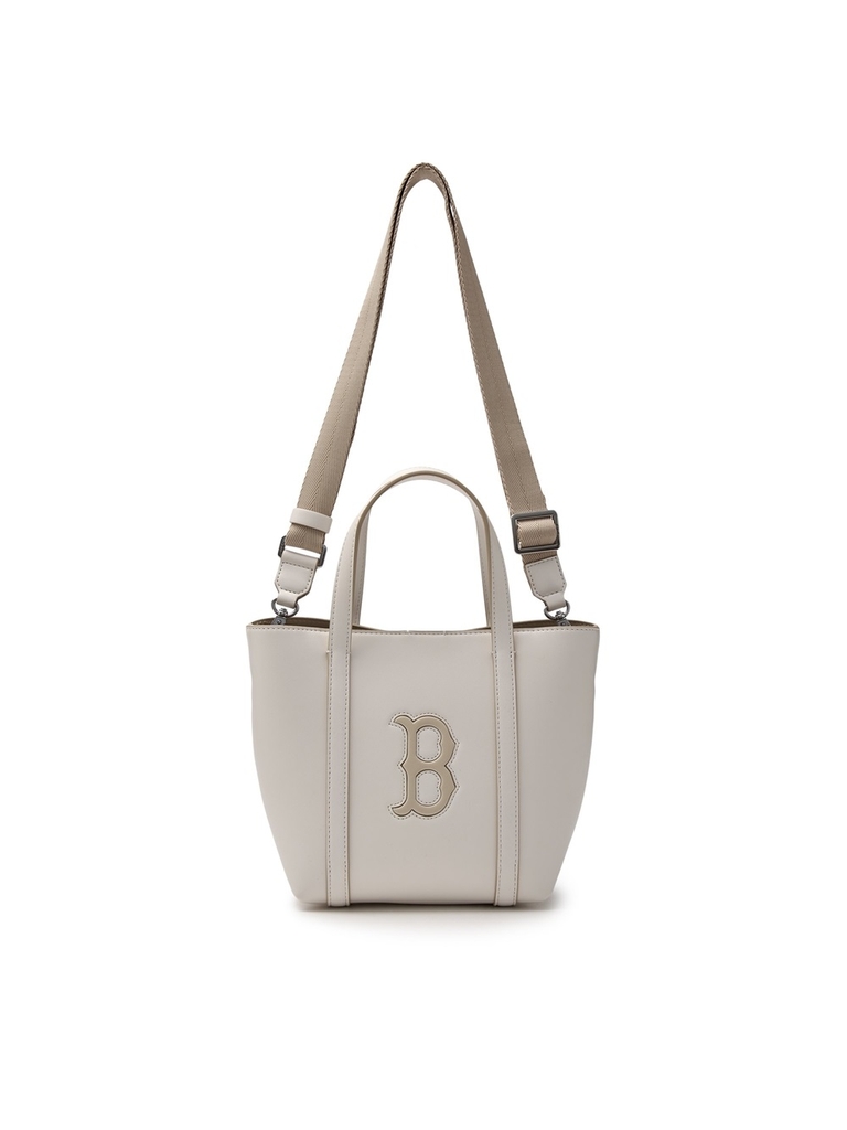 Túi MLB Korea Basic PU Window Tote Boston Red Sox Cream