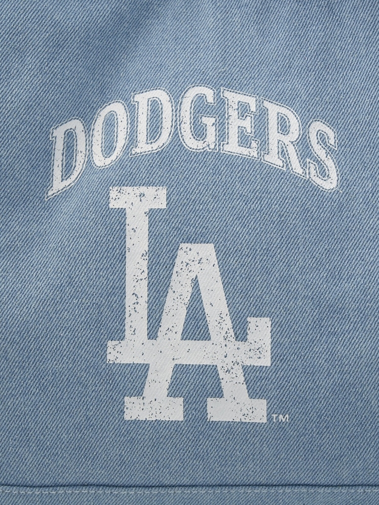 Túi MLB Vintage Lettering Denim Shopper Bag LA Dodgers Blue [Karina PICK]