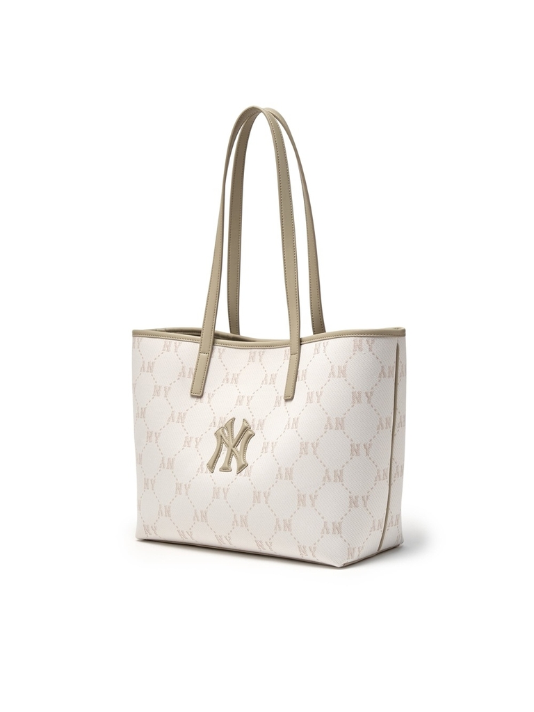 Túi MLB Dia Mono Jacquard Tote Bag New York Yankees Cream