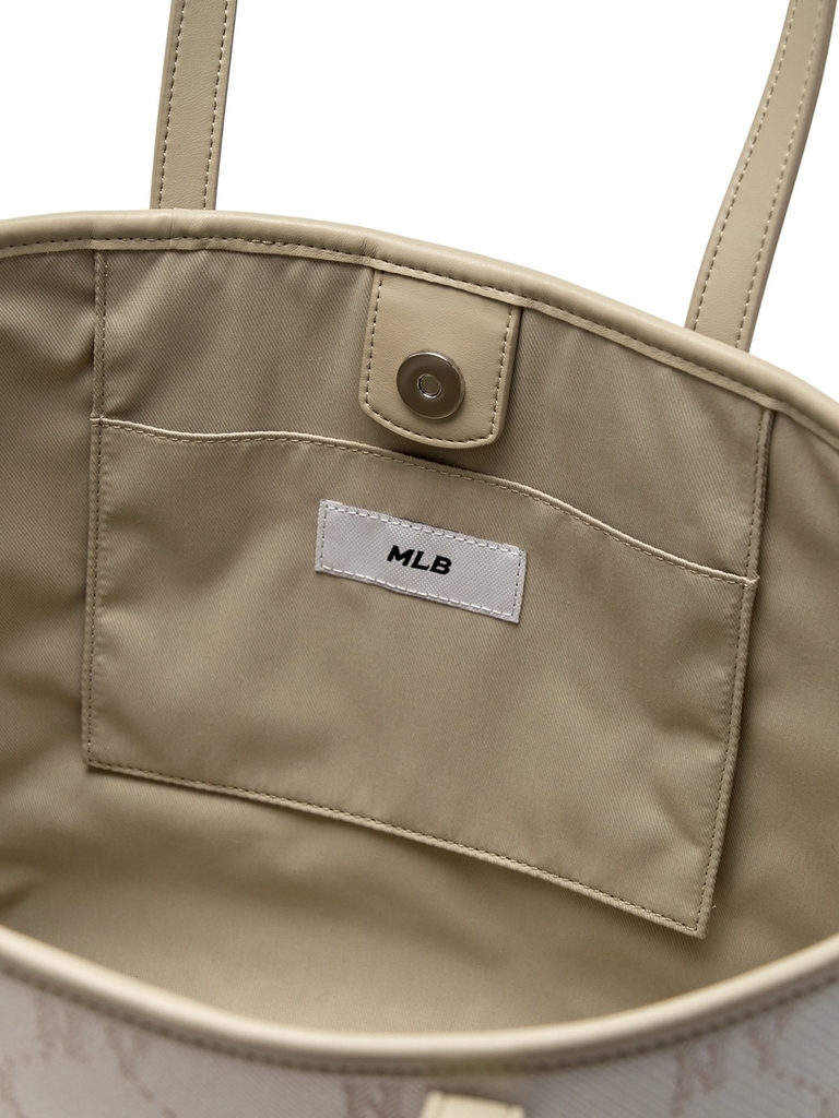 Túi MLB Dia Mono Jacquard Tote Bag New York Yankees Cream