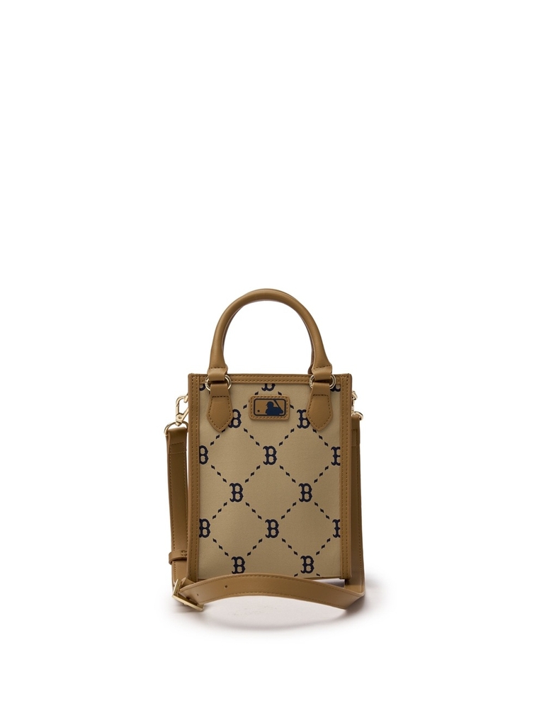 Túi MLB Diamond Monogram Mini Tote Boston Red Sox Beige