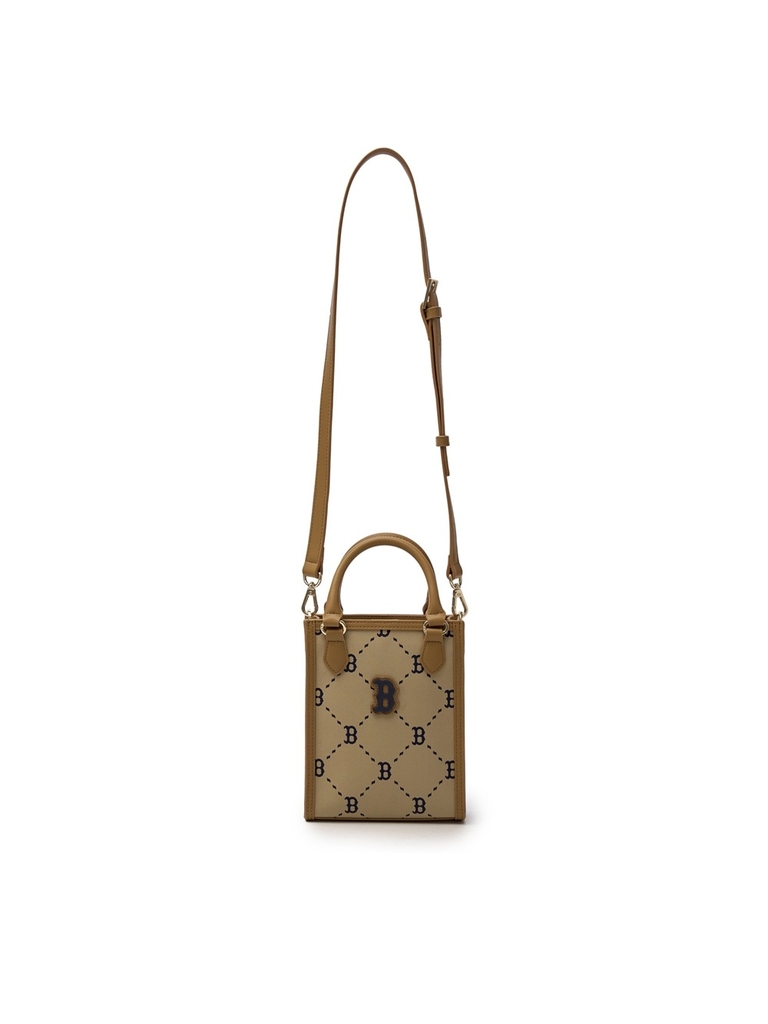 Túi MLB Diamond Monogram Mini Tote Boston Red Sox Beige