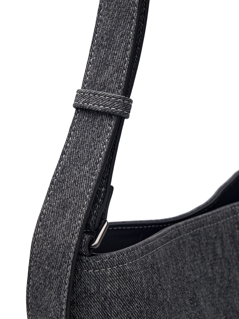 Túi MLB Korea Basic Mega Logo Denim Bucket Bag New York Yankees Black