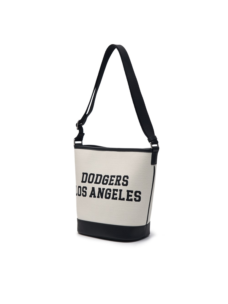 Túi MLB Korea Varsity Jacquard Bucket Bag LA Dodgers Cream
