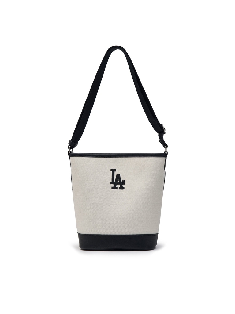 Túi MLB Korea Varsity Jacquard Bucket Bag LA Dodgers Cream