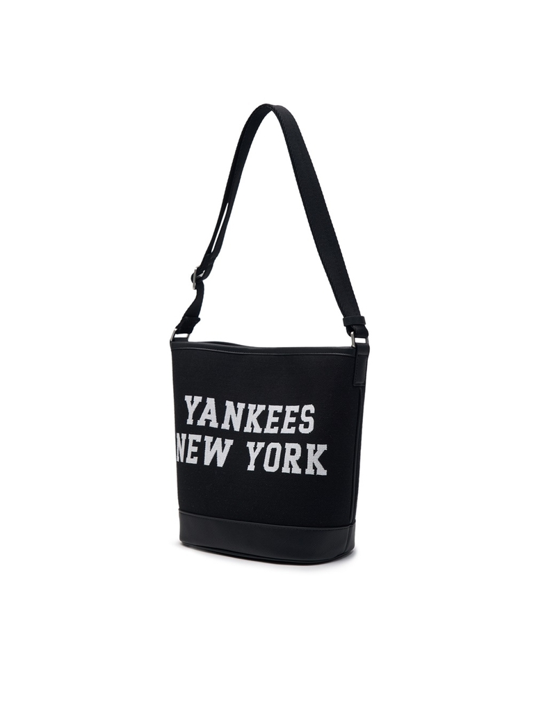 Túi MLB Korea Varsity Jacquard Bucket Bag New York Yankees Black