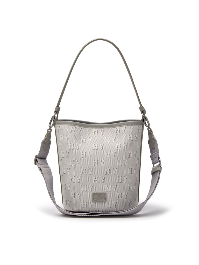 Túi MLB Korea Classic Mono Jacquard Bucket Bag New York Yankees Grey