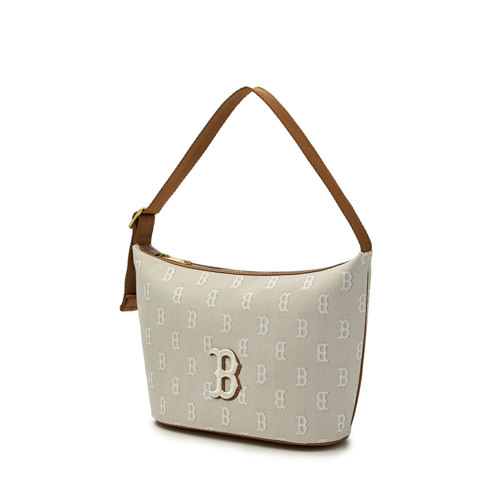Túi MLB Classic Mono Jacquard Hobo Bag Boston Red Sox Beige