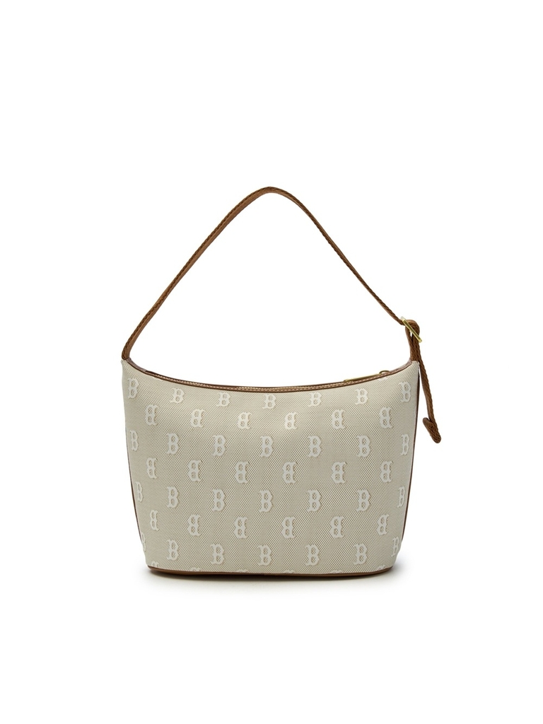 Túi MLB Classic Mono Jacquard Hobo Bag Boston Red Sox Beige