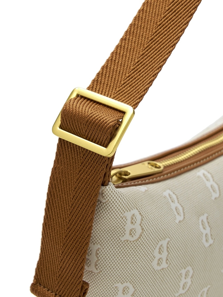 Túi MLB Classic Mono Jacquard Hobo Bag Boston Red Sox Beige