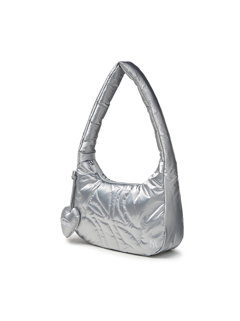 Túi MLB Basic Sporty Stitch Hobo Bag New York Yankees Silver