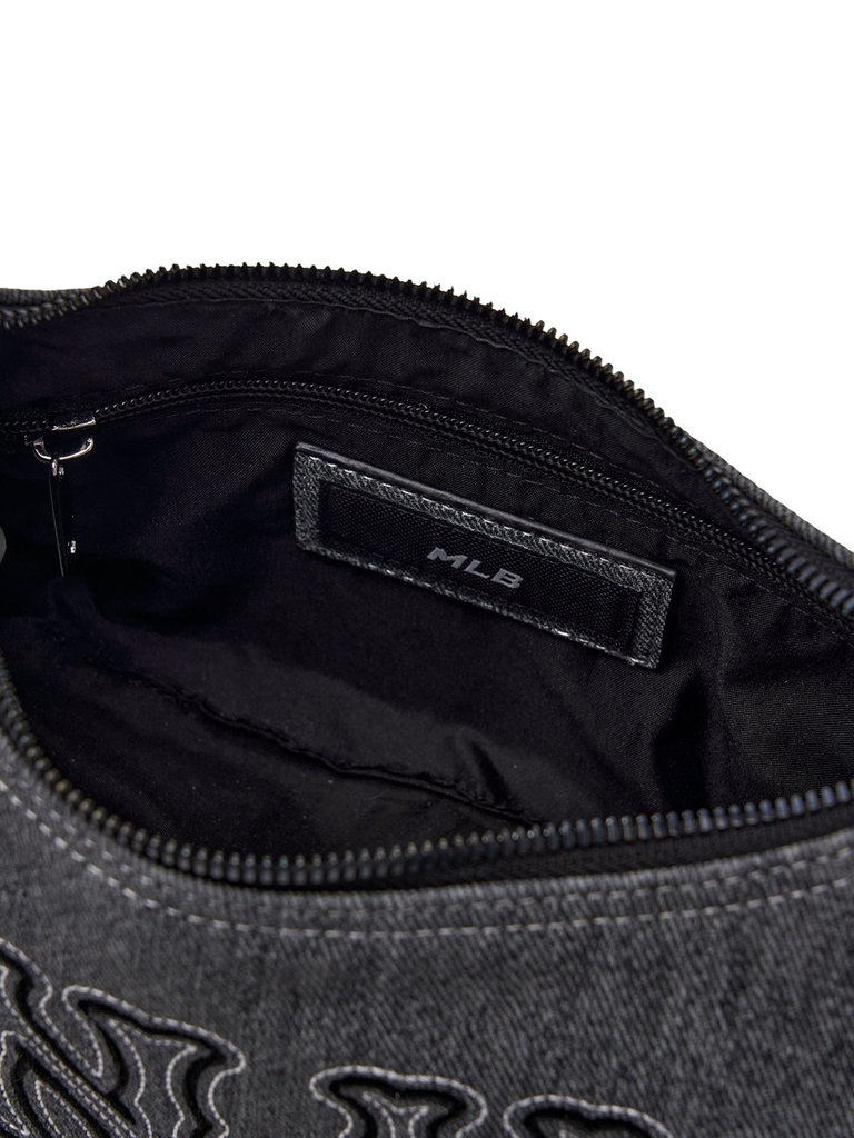 Túi MLB Korea Basic Mega Logo Denim Cargo Bag New York Yankees Black