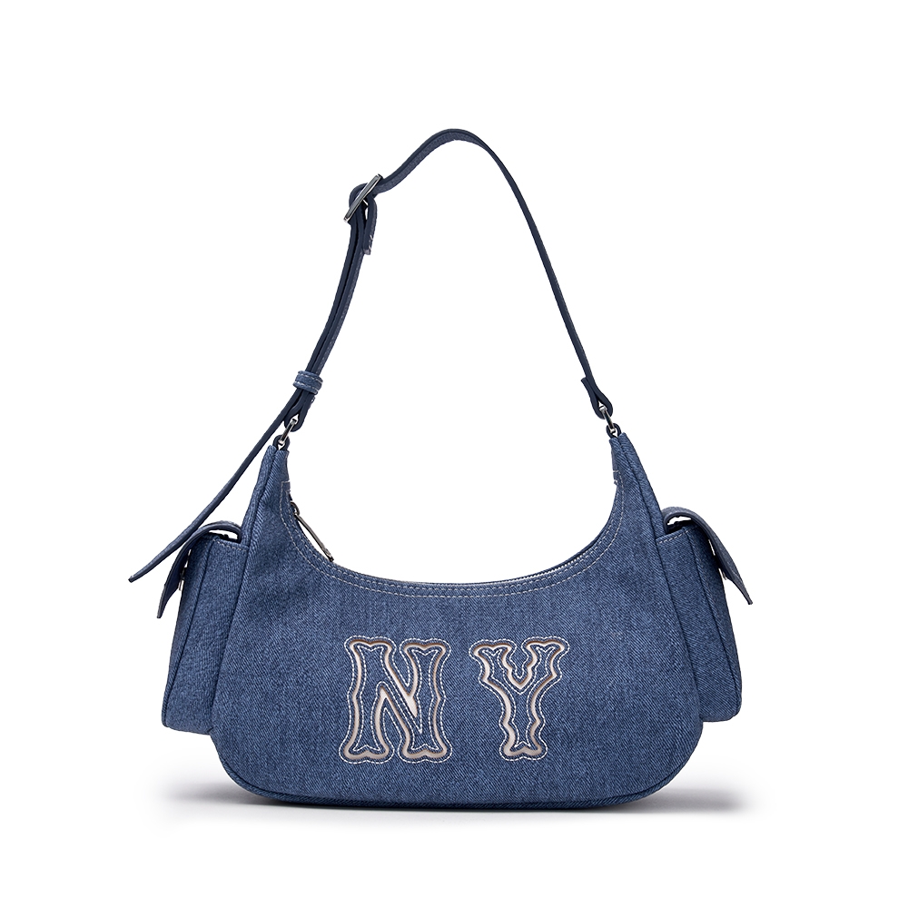 Túi MLB Mega Logo Denim Cargo Bag NY 3ABQM034N-50INS