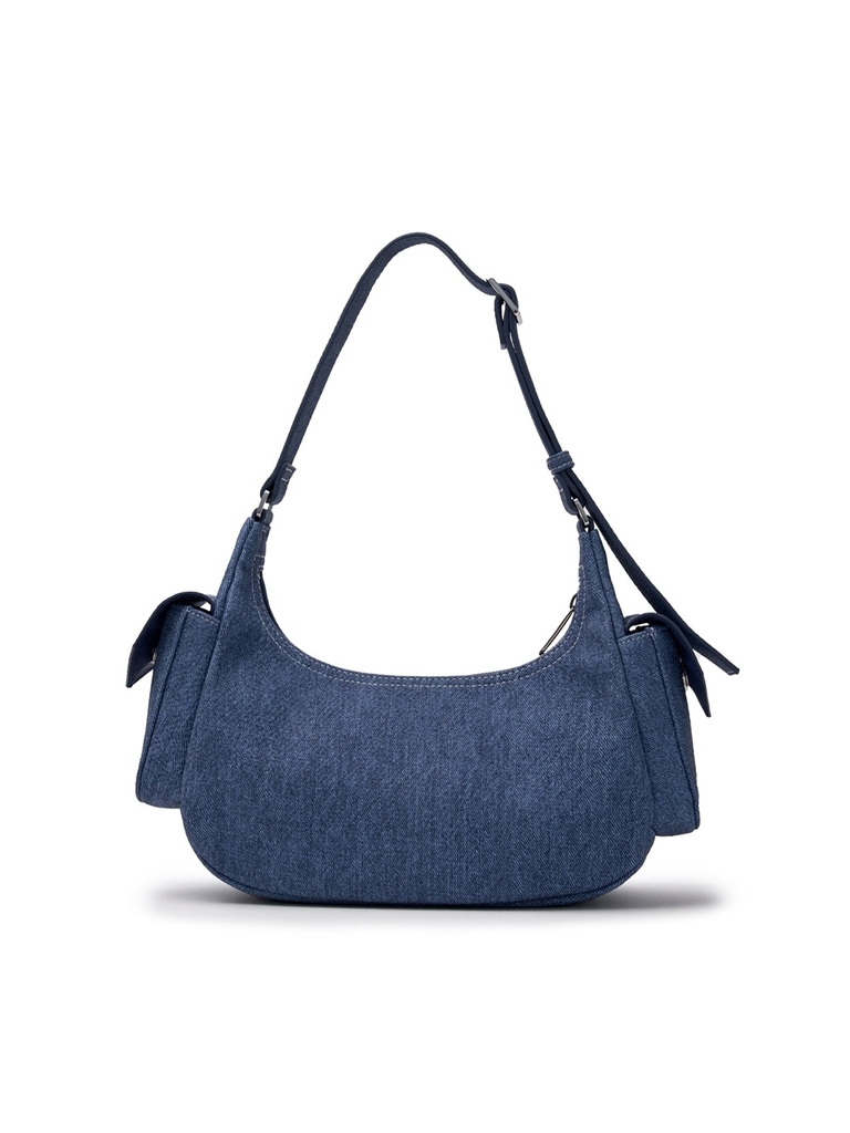 Túi MLB Korea Basic Mega Logo Denim Cargo Bag New York Yankees Indigo