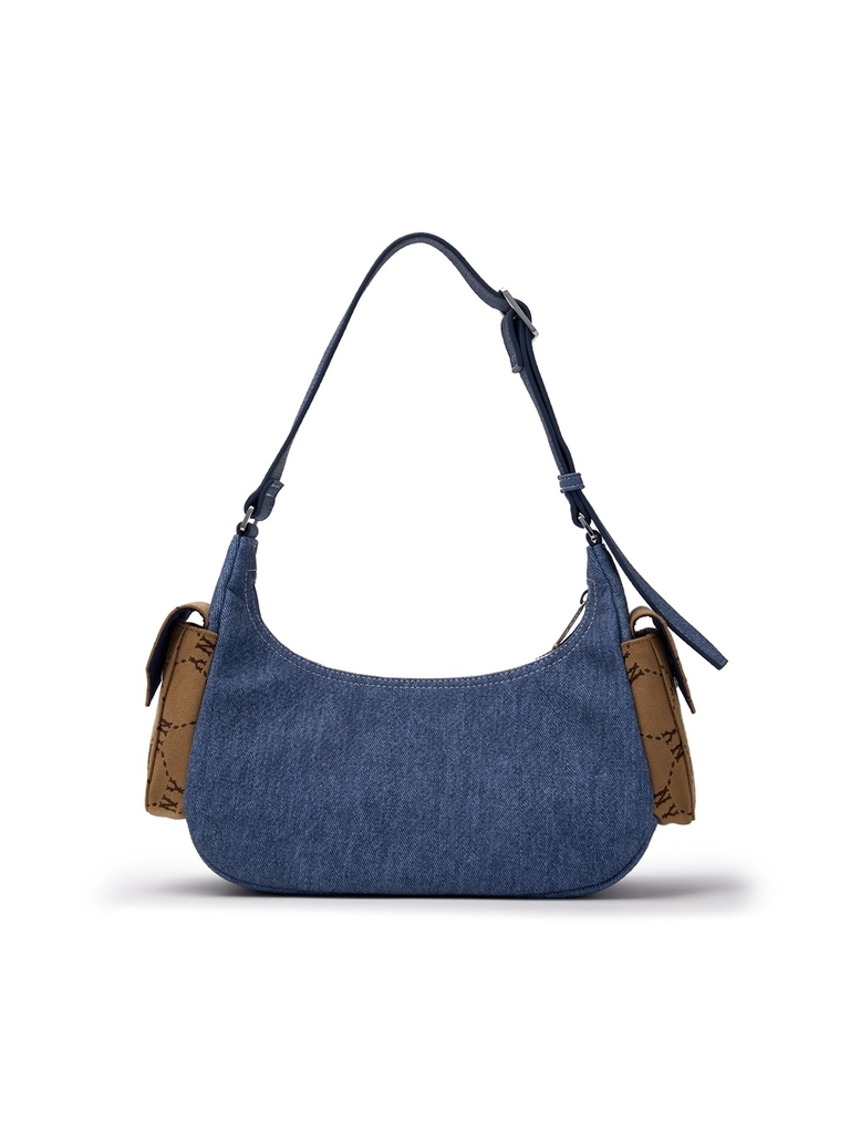 Túi MLB Korea Dia Mono Megalogo Denim Cargo Bag New York Yankees Indigo