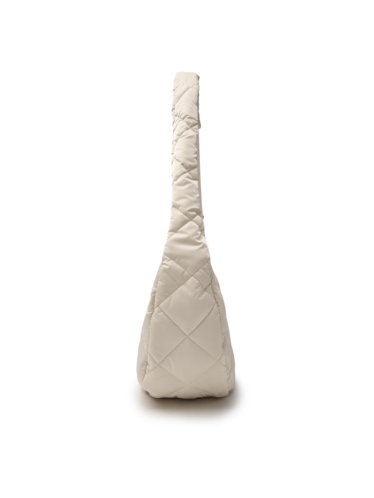 Túi MLB Korea Curve Padded Hobo Bag Boston Red Sox Cream