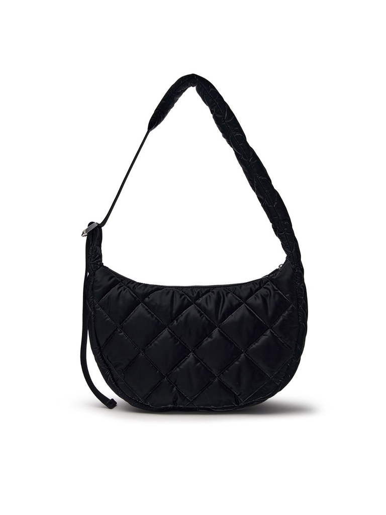 Túi MLB Korea Curve Padded Hobo Bag New York Yankees Black