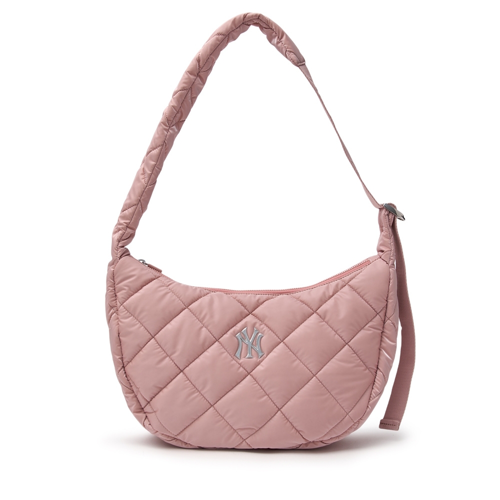 Túi MLB Korea Curve Padded Hobo Bag New York Yankees Pink