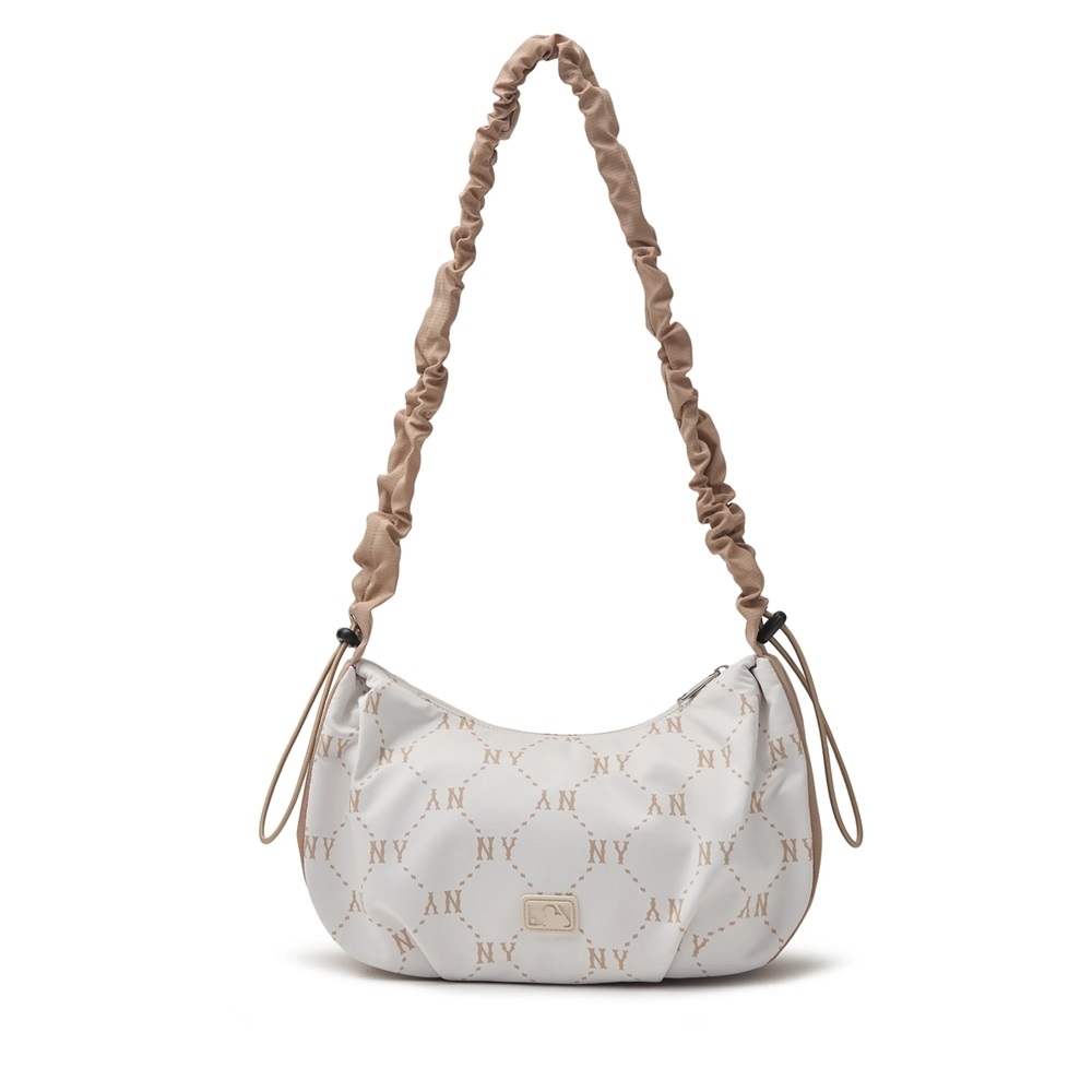 Túi MLB Korea Dia Mono Sportive Hobo Bag New York Yankees Cream