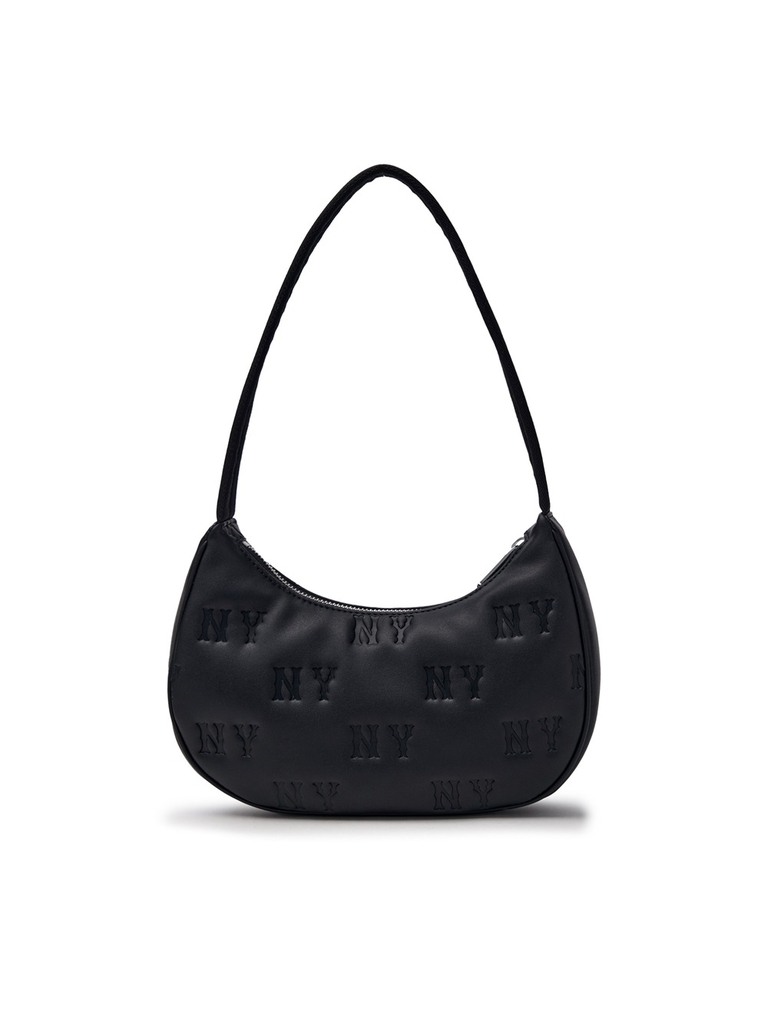 Túi MLB Korea Classic Mono New Embo Hobo Bag New York Yankees Black