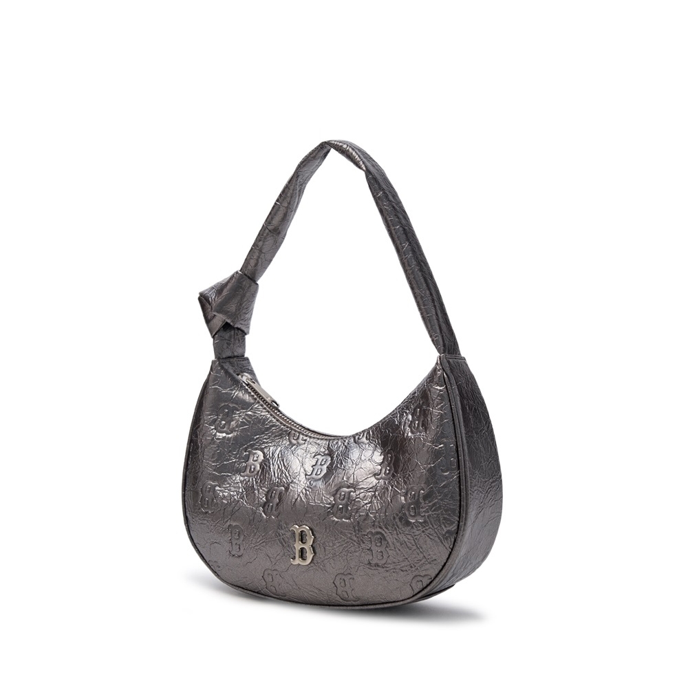 Túi MLB Korea Classic Mono Crack Embo Hobo Bag Boston Red Sox Grey