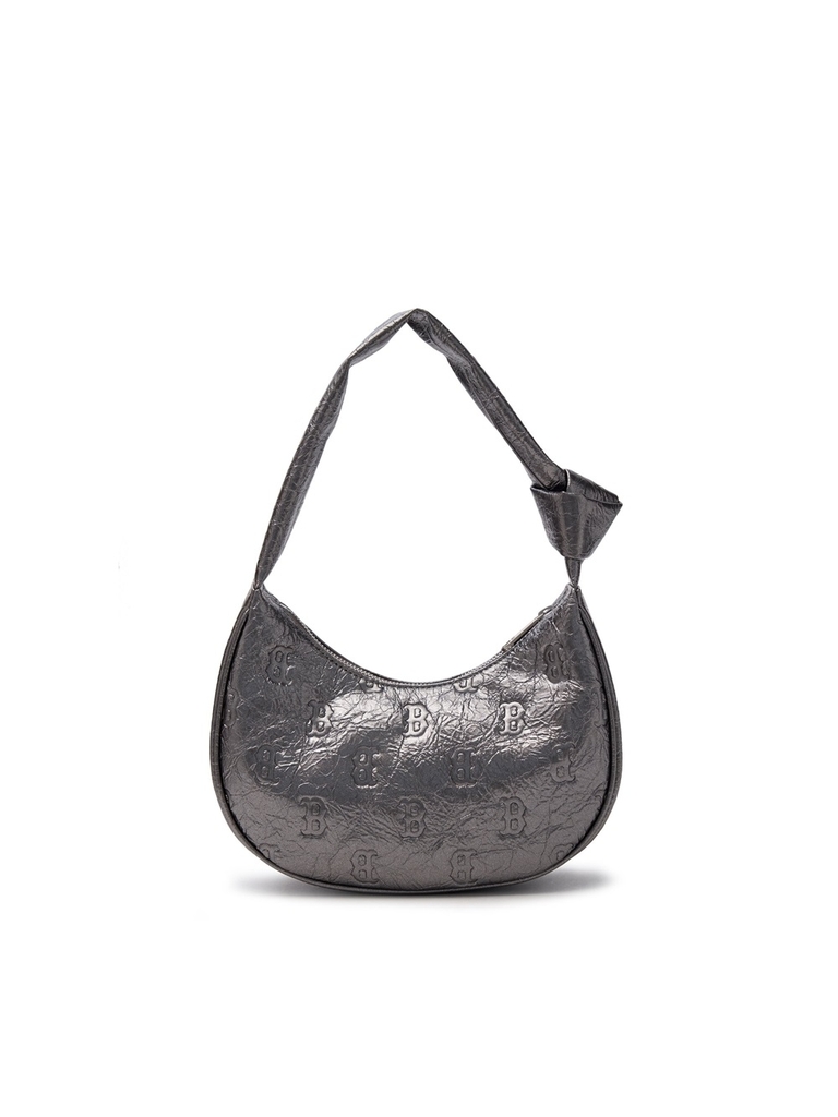 Túi MLB Korea Classic Mono Crack Embo Hobo Bag Boston Red Sox Grey