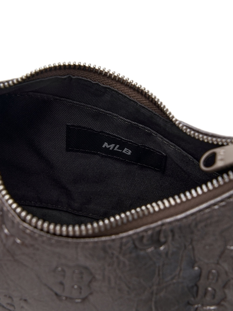 Túi MLB Korea Classic Mono Crack Embo Hobo Bag Boston Red Sox Grey