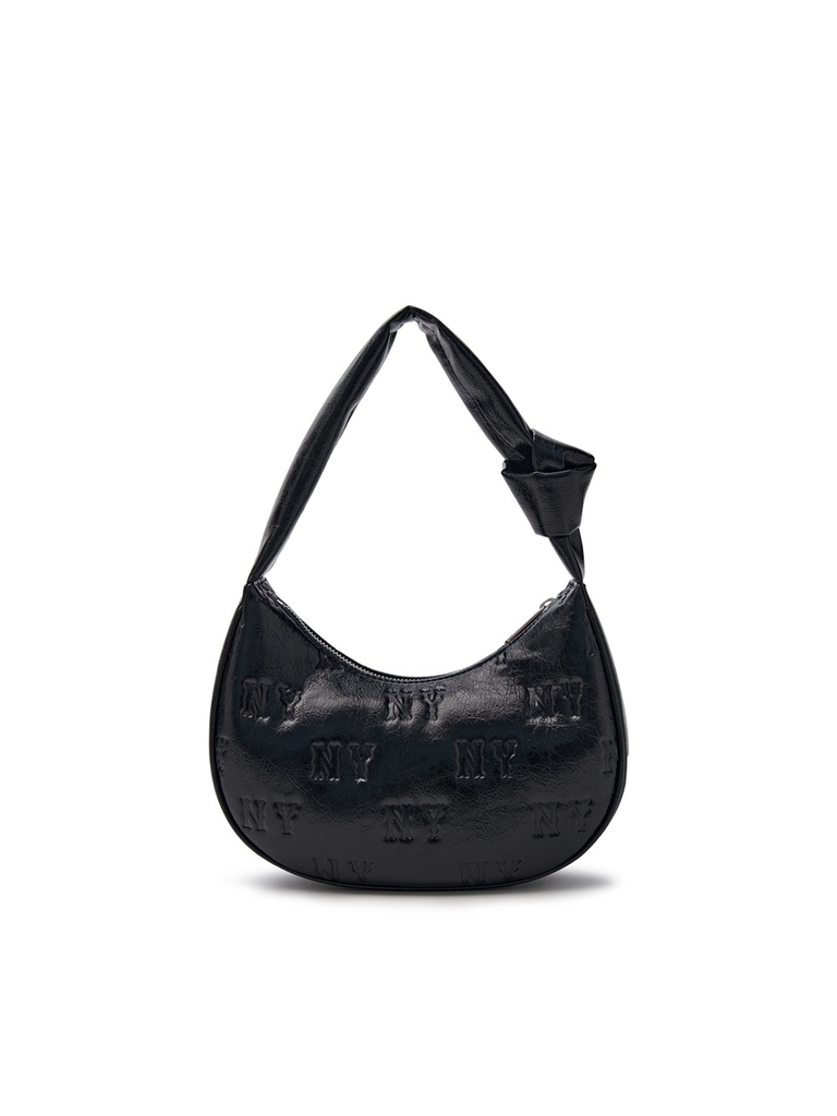 Túi MLB Korea Classic Mono Crack Embo Hobo Bag New York Yankees Black