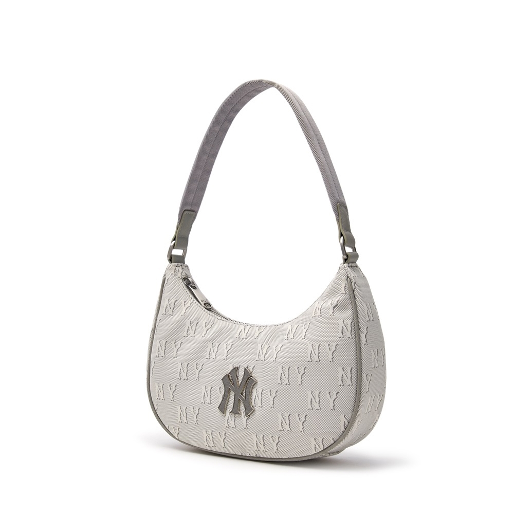 Túi MLB Korea Classic Mono Jacquard Hobo Bag New York Yankees Grey