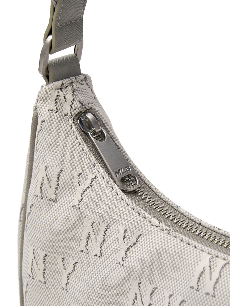 Túi MLB Korea Classic Mono Jacquard Hobo Bag New York Yankees Grey