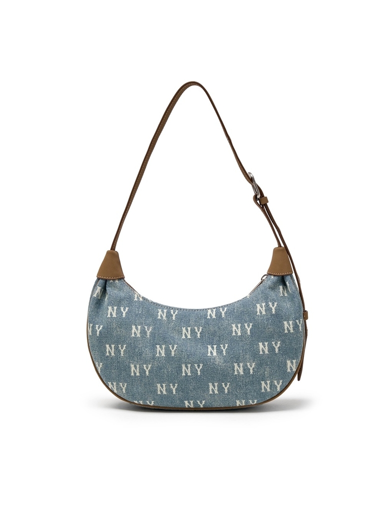 Túi MLB Classic Mono Vintage Denim Hobo Bag New York Yankees Blue