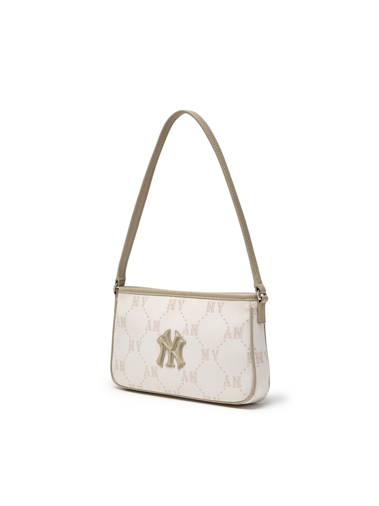Túi MLB Dia Mono Jacquard Mini Hobo Bag New York Yankees Cream