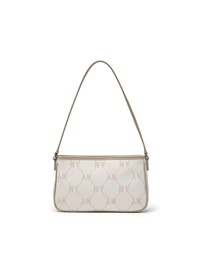 Túi MLB Dia Mono Jacquard Mini Hobo Bag New York Yankees Cream
