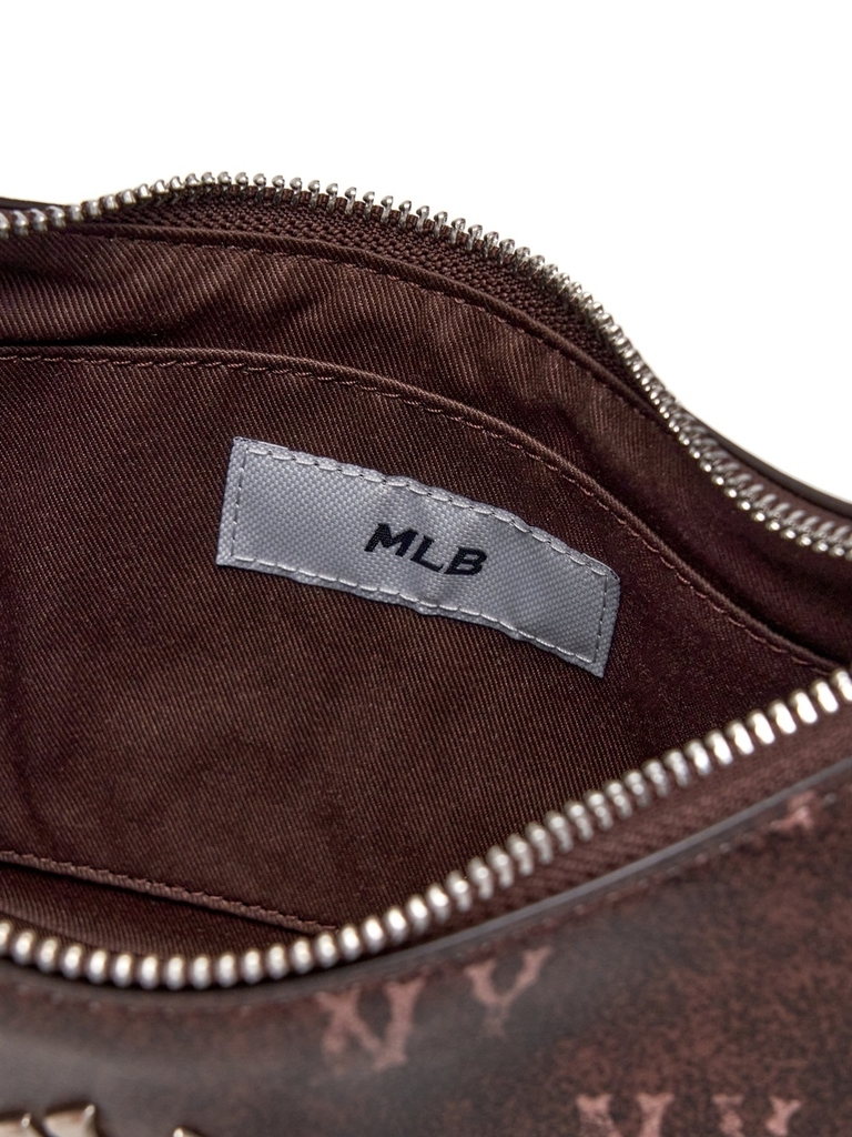 Túi MLB Classic Mono Vintage PU Hobo Bag New York Yankees Brown