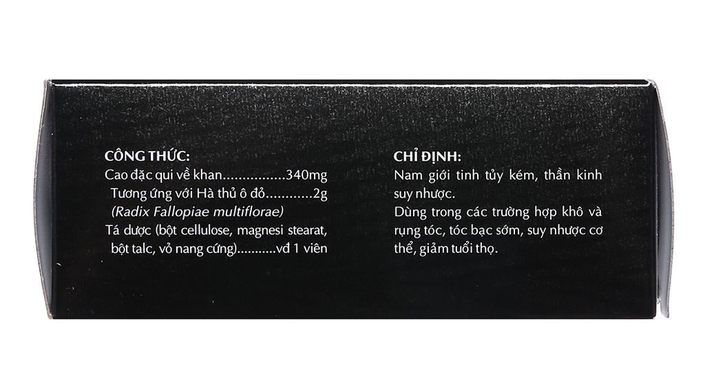 Thực phẩm chức năng Viên Hà thủ ô Extracap ngăn tóc bạc 50 viên
