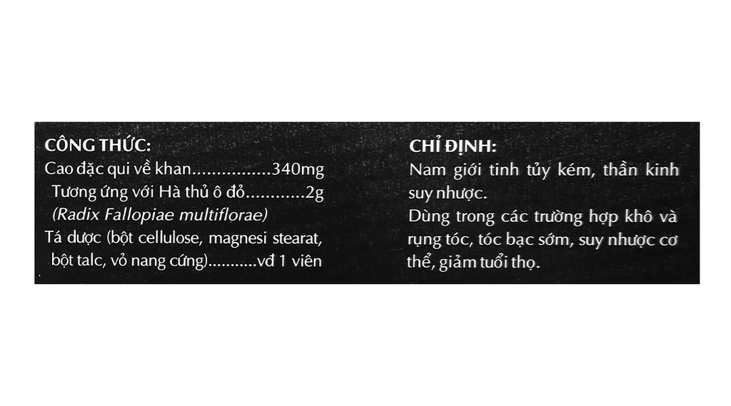 Thực phẩm chức năng Viên Hà thủ ô Extracap ngăn tóc bạc 50 viên
