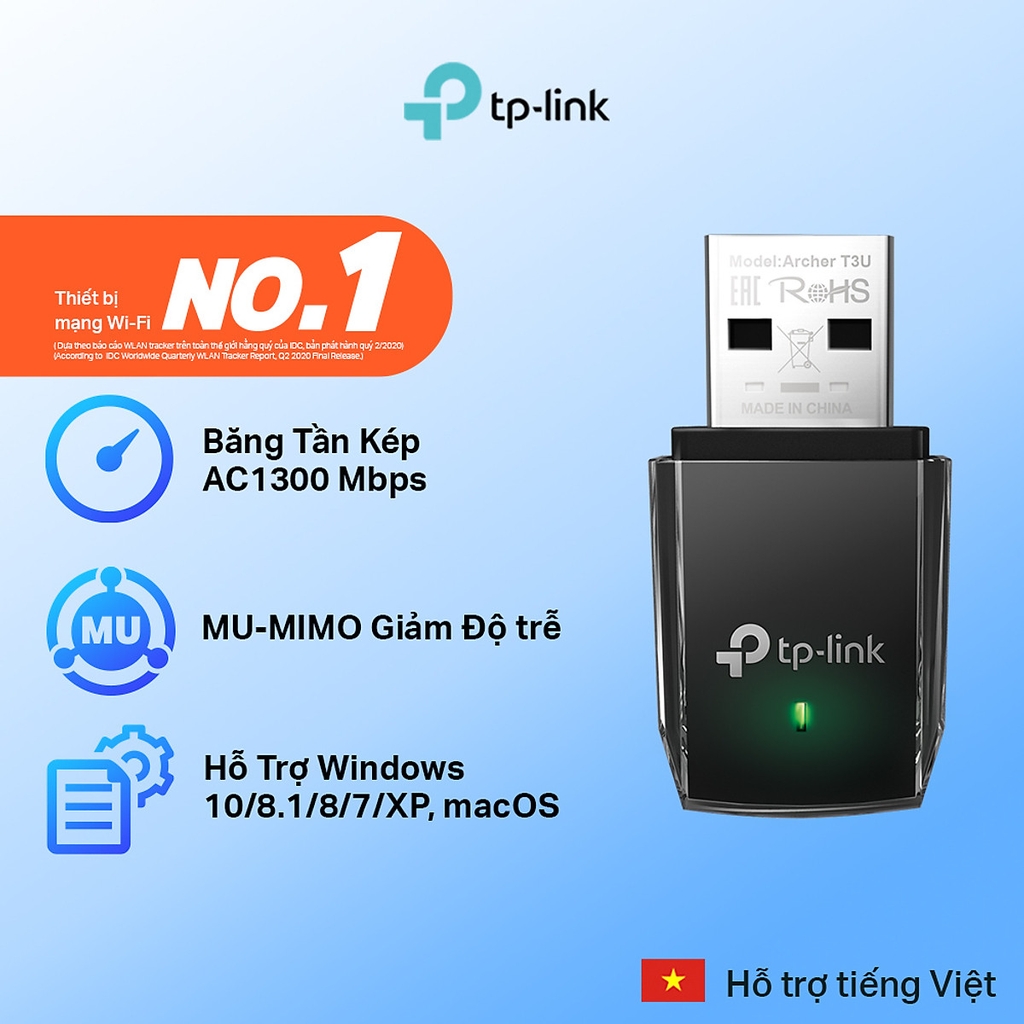 Bộ Thu Wifi TP-Link Archer T3U AC1300Mbps