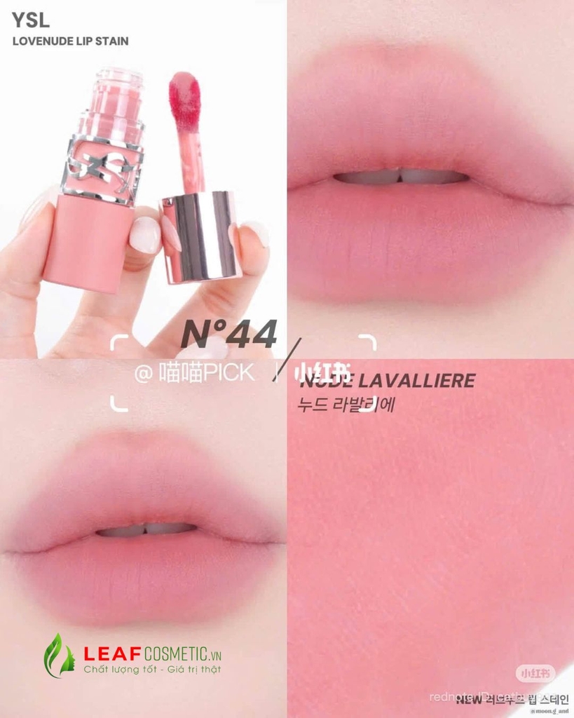 Son Kem YSL Lovenude Lip Stain 44 Nude Lavallière – Màu Hồng Sữa