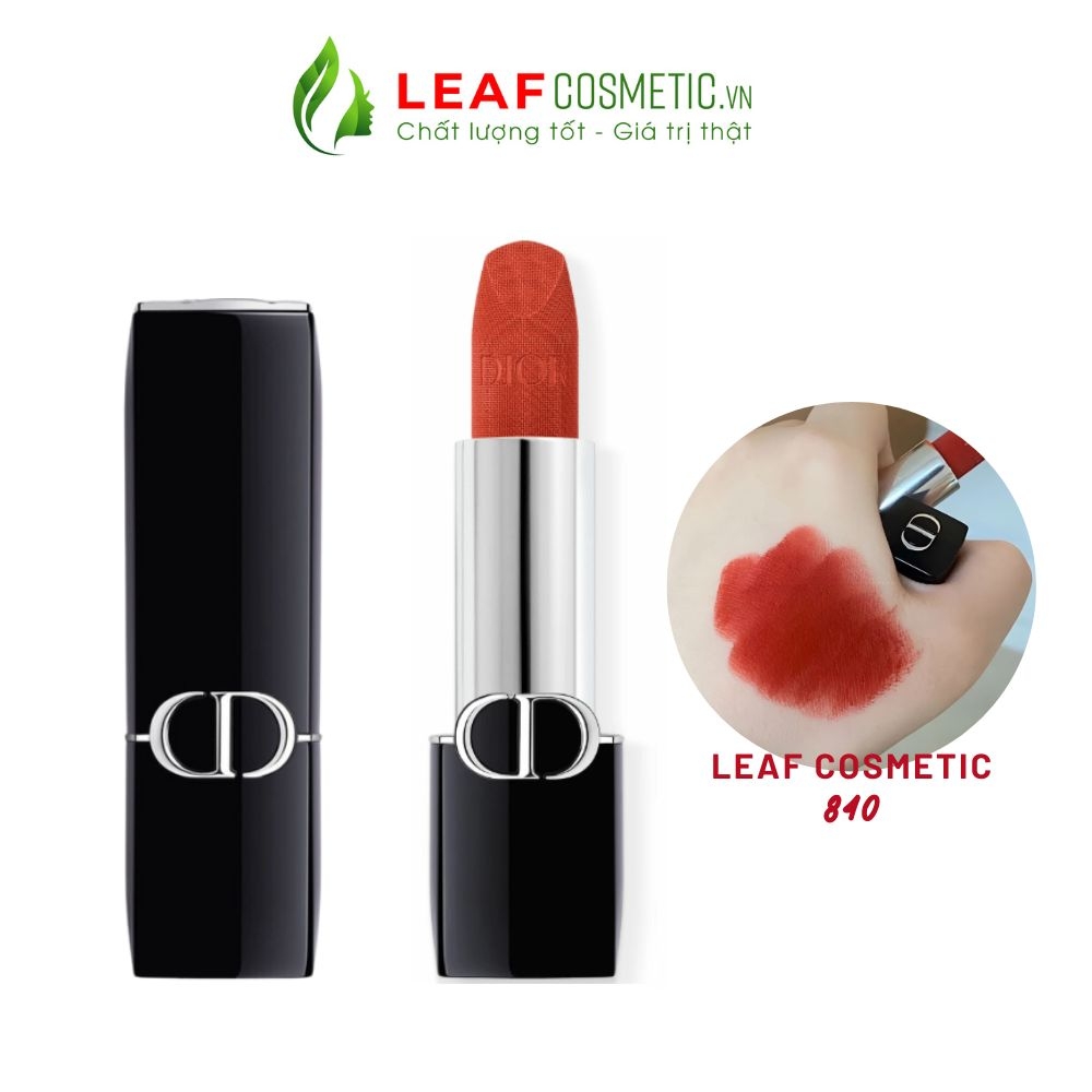 Set Quà Tặng - Son Thỏi Dior Mitzah Limited Edition (Vỏ Da Beo + Son Dior 999/722/840 + Túi Hãng)