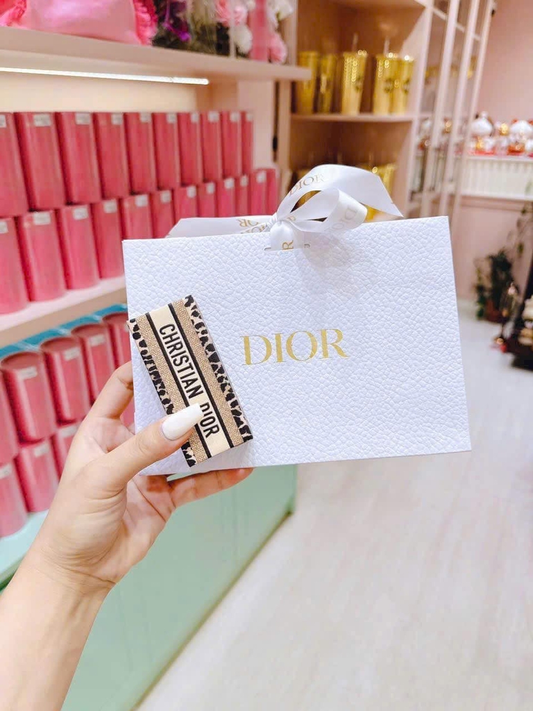Set Quà Tặng - Son Thỏi Dior Mitzah Limited Edition (Vỏ Da Beo + Son Dior 999/722/840 + Túi Hãng)