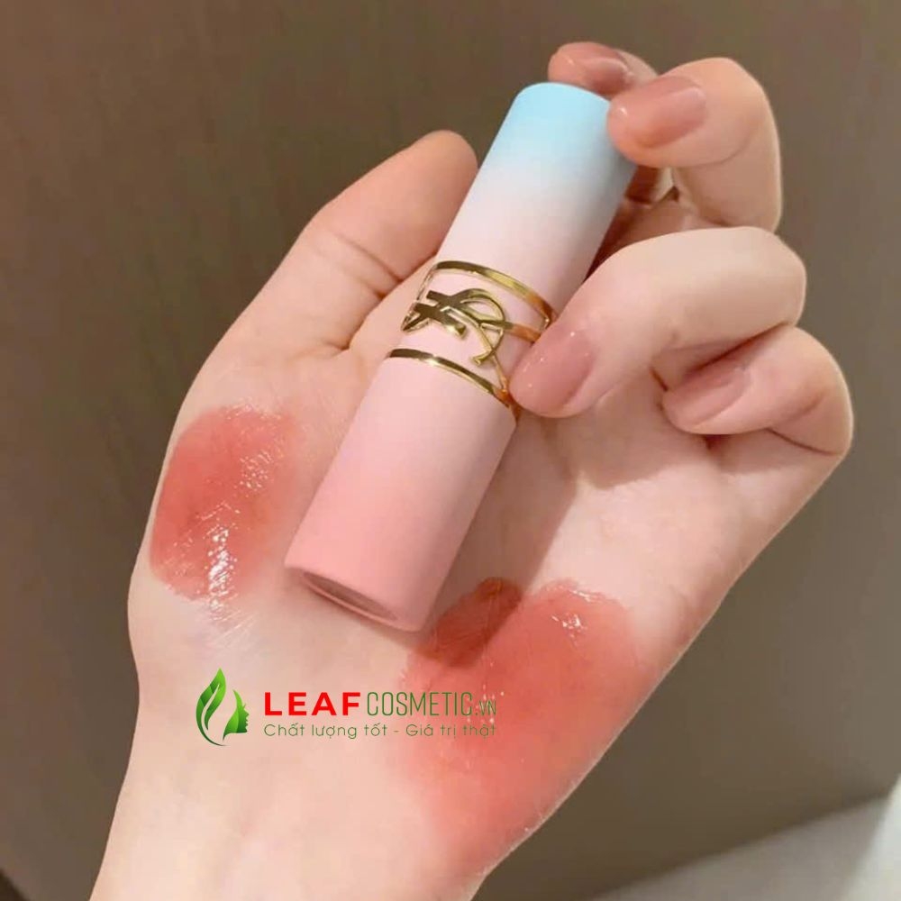 Son Dưỡng YSL Loveshine Candy Glow 7B Limited Vỏ Hồng Xanh Ombre Mới Nhất - Nude Pleasure Màu Cam Đất