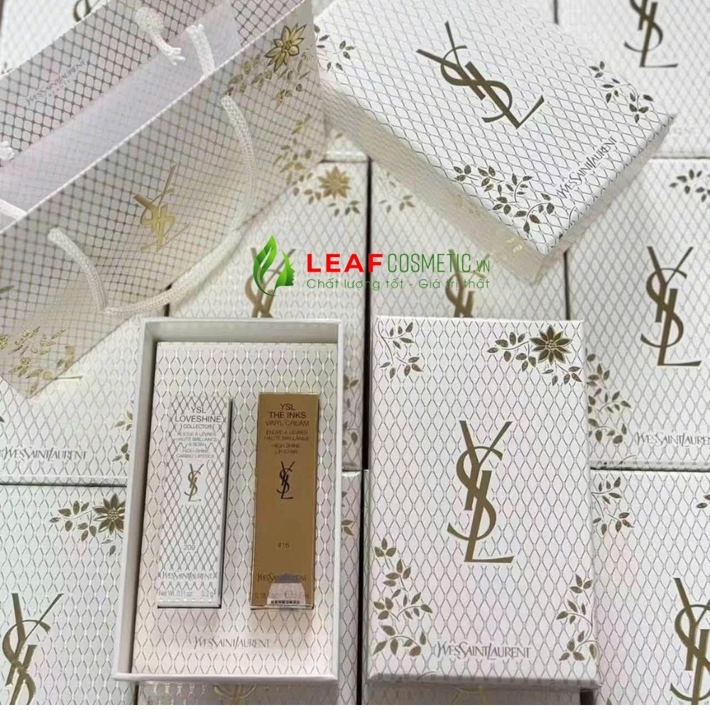Set Son Yves Saint Laurent YSL Rouge Loveshine Collector 416 & 209 Limited Edition - Màu Đỏ Gạch & Hồng Berry