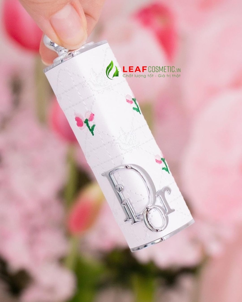 Vỏ Son Dior Addict Case Flowery Cannage Limited - Màu Trắng Họa Tiết
