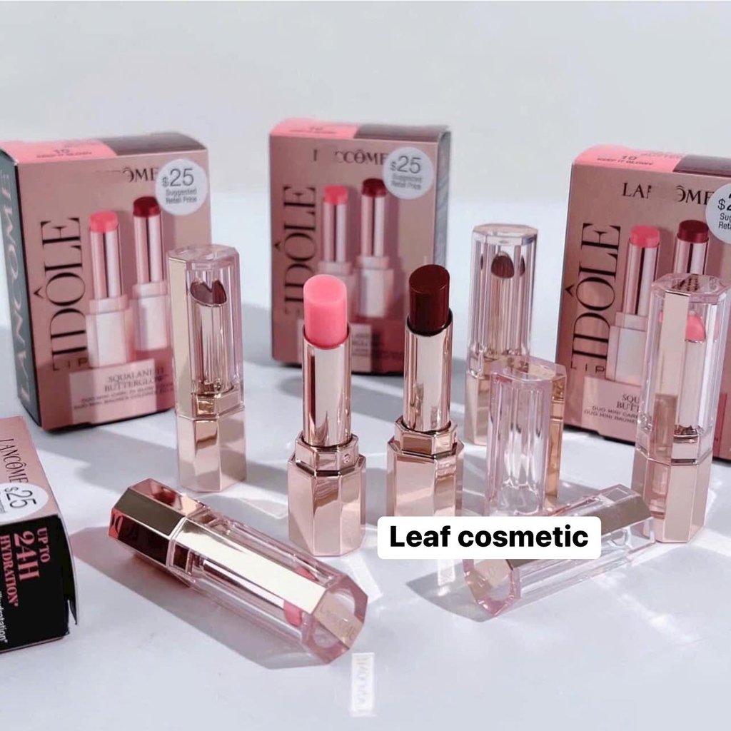 Set Son Dưỡng Lancôme Lip Idôle Squalane 12 Butterglow Mini (Màu 10 & Màu 60)